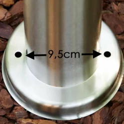 hofstein Caserta Lampadaire, Eclairage de chemin Acier inoxydable, Blanc, 1 lumière