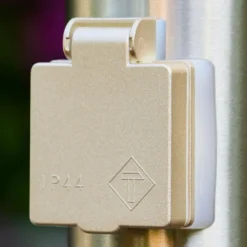 hofstein Caserta Lampadaire, Eclairage de chemin Acier inoxydable, Blanc, 1 lumière