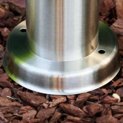 hofstein Caserta Lampadaire, Eclairage de chemin Acier inoxydable, Blanc, 1 lumière