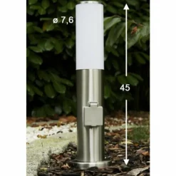 hofstein Caserta Lampadaire, Eclairage de chemin Acier inoxydable, 1 lumière