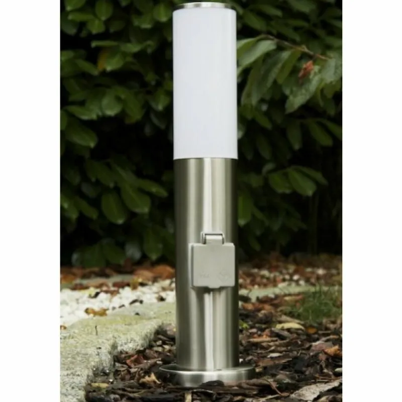 hofstein Caserta Lampadaire, Eclairage de chemin Acier inoxydable, 1 lumière