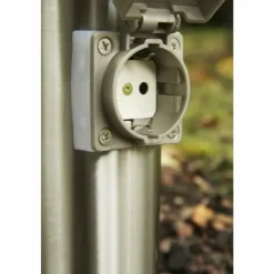 hofstein Caserta Lampadaire, Eclairage de chemin Acier inoxydable, 1 lumière