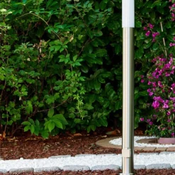 hofstein Caserta Lampadaire, Eclairage de chemin Acier inoxydable, 1 lumière