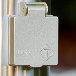 hofstein Caserta Lampadaire, Eclairage de chemin Acier inoxydable, 1 lumière