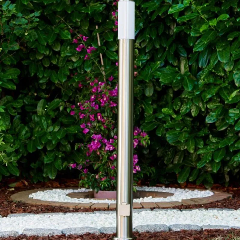 hofstein Caserta Lampadaire, Eclairage de chemin Acier inoxydable, 1 lumière