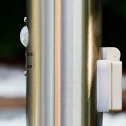 hofstein Caserta Lampadaire, Eclairage de chemin Acier inoxydable, 1 lumière, Détecteur de mouvement