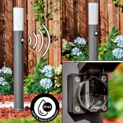 hofstein Caserta Lampe à prise électrique, Eclairage de chemin Anthracite, 1 lumière, Détecteur de mouvement