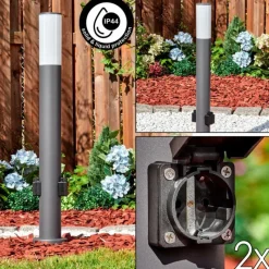 hofstein Caserta Lampe à prise électrique, Eclairage de chemin Anthracite, 1 lumière