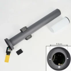 hofstein Caserta Lampe à prise électrique, Eclairage de chemin Anthracite, 1 lumière