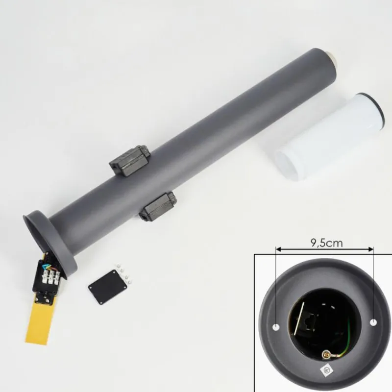 hofstein Caserta Lampe à prise électrique, Eclairage de chemin Anthracite, 1 lumière