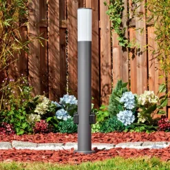 hofstein Caserta Lampe à prise électrique, Eclairage de chemin Anthracite, 1 lumière