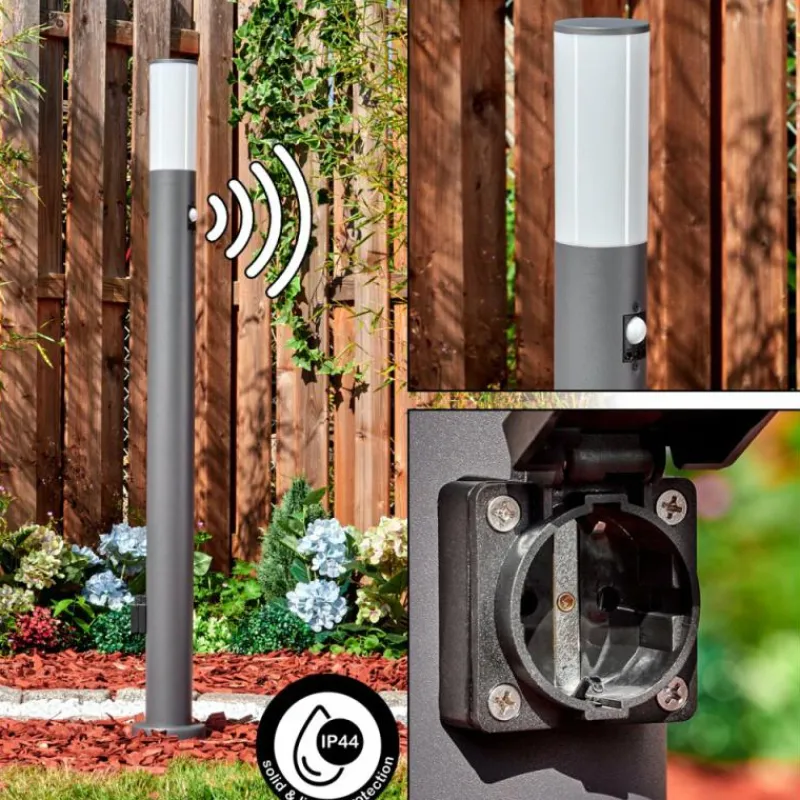 hofstein Caserta Lampe à prise électrique, Eclairage de chemin Anthracite, 1 lumière, Détecteur de mouvement