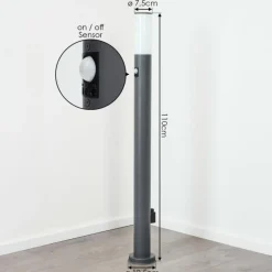 hofstein Caserta Lampe à prise électrique, Eclairage de chemin Anthracite, 1 lumière, Détecteur de mouvement