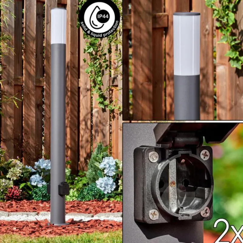 hofstein Caserta Lampe à prise électrique, Eclairage de chemin Anthracite, 1 lumière