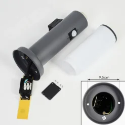 hofstein Caserta Prises électriques d'extérieur, Borne lumineuse, Eclairage de chemin Anthracite, 1 lumière, Détecteur de mouvement