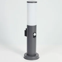 hofstein Caserta Prises électriques d'extérieur, Borne lumineuse, Eclairage de chemin Anthracite, 1 lumière, Détecteur de mouvement
