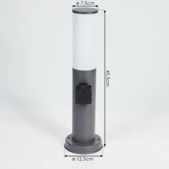 hofstein Caserta Prises électriques d'extérieur, Borne lumineuse, Eclairage de chemin Anthracite, 1 lumière