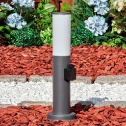 hofstein Caserta Prises électriques d'extérieur, Borne lumineuse, Eclairage de chemin Anthracite, 1 lumière