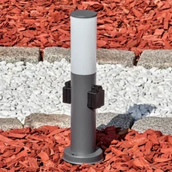 hofstein Caserta Prises électriques d'extérieur, Borne lumineuse, Eclairage de chemin Anthracite, 1 lumière