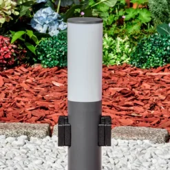 hofstein Caserta Prises électriques d'extérieur, Borne lumineuse, Eclairage de chemin Anthracite, 1 lumière