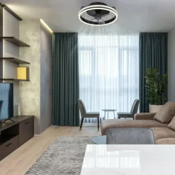 Luminaires Globo Lighting Cataleya Ventilateur de plafond lumineux LED Noir, 1 lumière, Télécommandes