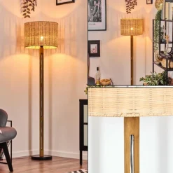 Luminaires Scandinaves-hofstein Cavaca Lampadaire Brun, Écru, Noir, 1 lumière