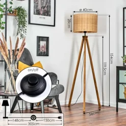 hofstein Cavaca Lampadaire Écru, 1 lumière