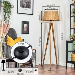 Luminaires Scandinaves-hofstein Cavaca Lampadaire Écru, 1 lumière