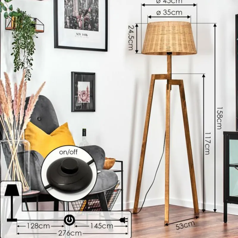 hofstein Cavaca Lampadaire Écru, 1 lumière