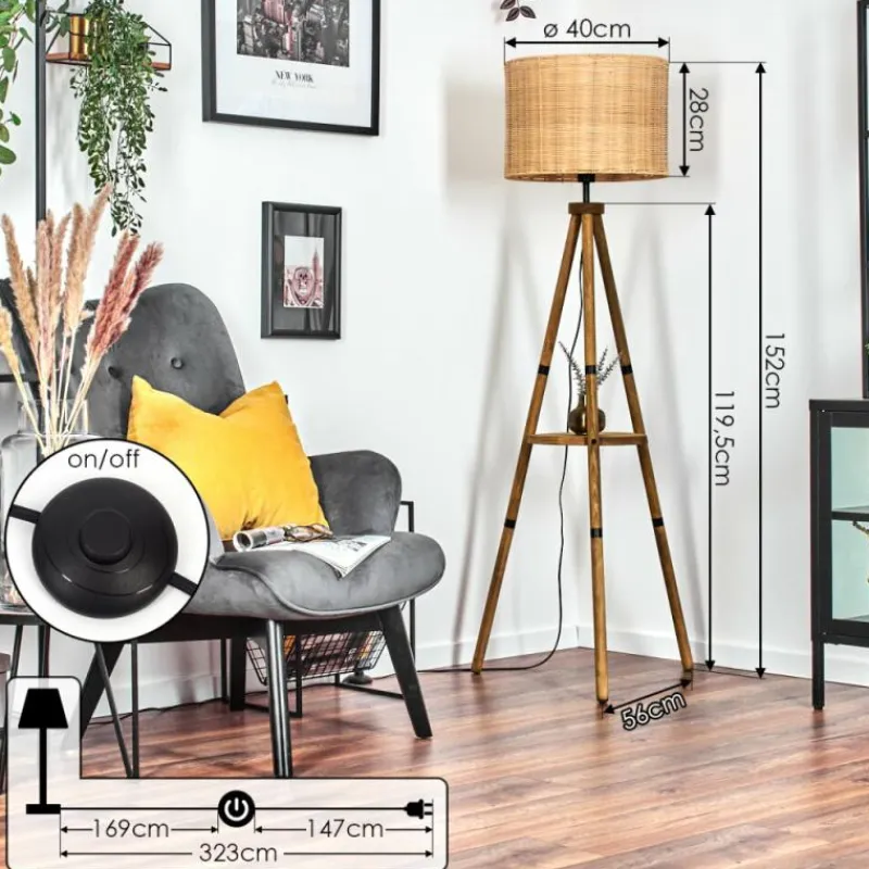 Luminaires Scandinaves-hofstein Cavaca Lampadaire Écru, 1 lumière