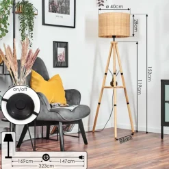 Luminaires Scandinaves-hofstein Cavaca Lampadaire Écru, 1 lumière