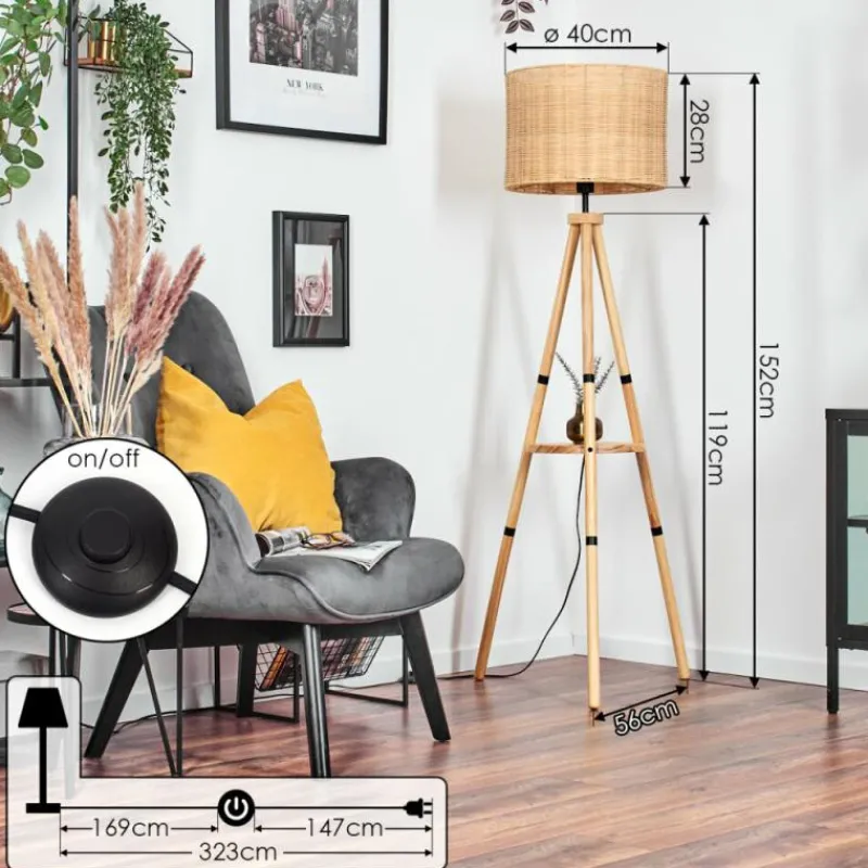 Luminaires Scandinaves-hofstein Cavaca Lampadaire Écru, 1 lumière