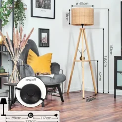 Luminaires Scandinaves-hofstein Cavaca Lampadaire Écru, 1 lumière