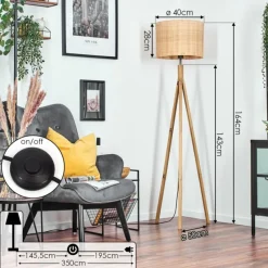 Luminaires Scandinaves-hofstein Cavaca Lampadaire Écru, 1 lumière