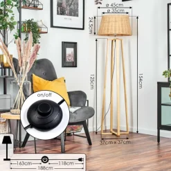 Luminaires Scandinaves-hofstein Cavaca Lampadaire Écru, 1 lumière