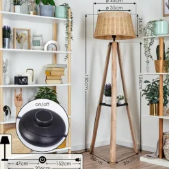 hofstein Cavaca Lampadaire Écru, Noir, 1 lumière