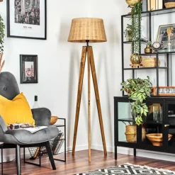 Luminaires Scandinaves-hofstein Cavaca Lampadaire Écru, Noir, 1 lumière