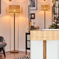 Luminaires Scandinaves-hofstein Cavaca Lampadaire Écru, Noir, 1 lumière