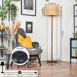 Luminaires Scandinaves-hofstein Cavaca Lampadaire Écru, Noir, 1 lumière