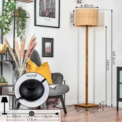 Luminaires Scandinaves-hofstein Cavaca Lampadaire Écru, Noir, 1 lumière