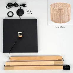 Luminaires Scandinaves-hofstein Cavaca Lampadaire Écru, Noir, 1 lumière