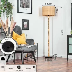 Luminaires Scandinaves-hofstein Cavaca Lampadaire Écru, Noir, 1 lumière