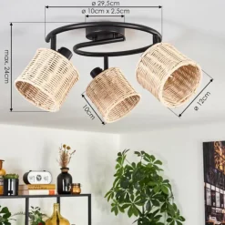 Luminaires Scandinaves-hofstein Cavaca Plafonnier Noir, 3 lumières