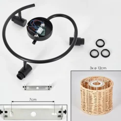 Luminaires Scandinaves-hofstein Cavaca Plafonnier Noir, 3 lumières