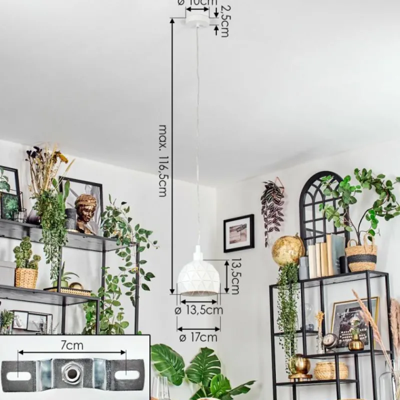 Luminaires Scandinaves-hofstein Ceira Suspension, Suspension Blanc, 1 lumière