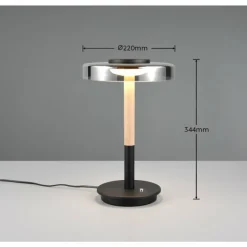 Suspension Verre Fumé-Luminaires Trio Celeste Lampe à poser LED Noir, 1 lumière