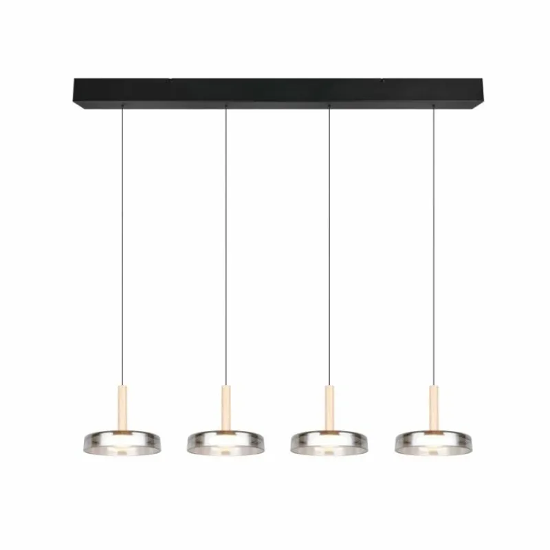 Suspension Verre Fumé-Luminaires Trio Celeste Suspension LED Noir, 1 lumière