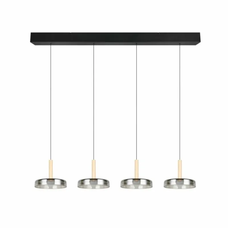 Suspension Verre Fumé-Luminaires Trio Celeste Suspension LED Noir, 1 lumière