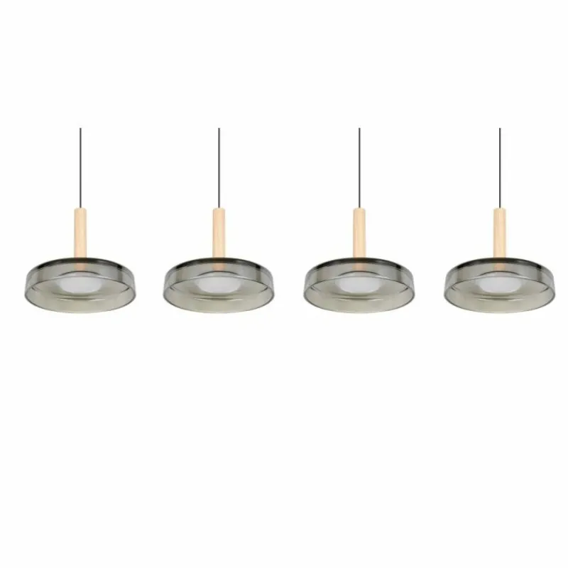 Suspension Verre Fumé-Luminaires Trio Celeste Suspension LED Noir, 1 lumière