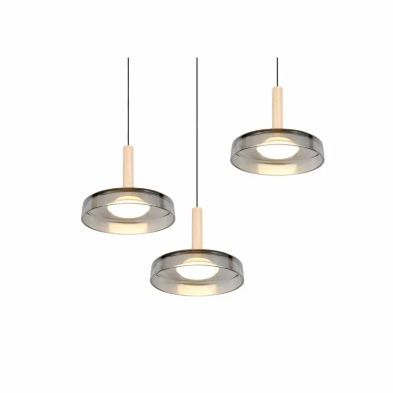 Suspension Verre Fumé-Luminaires Trio Celeste Suspension LED Noir, 1 lumière